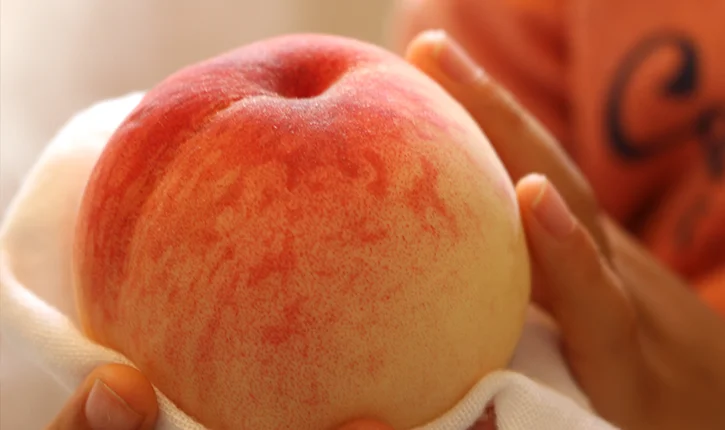 うぶ毛も気にせず、桃は皮ごと召し上がれ