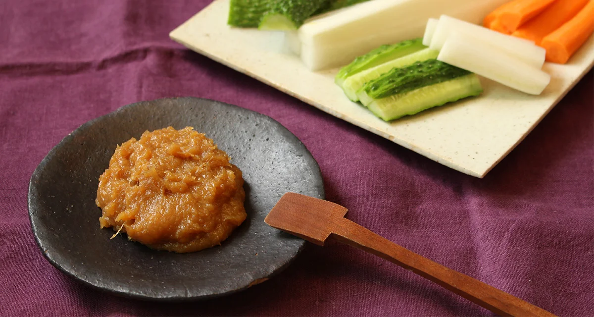生姜の味噌ディップで野菜をたっぷりと