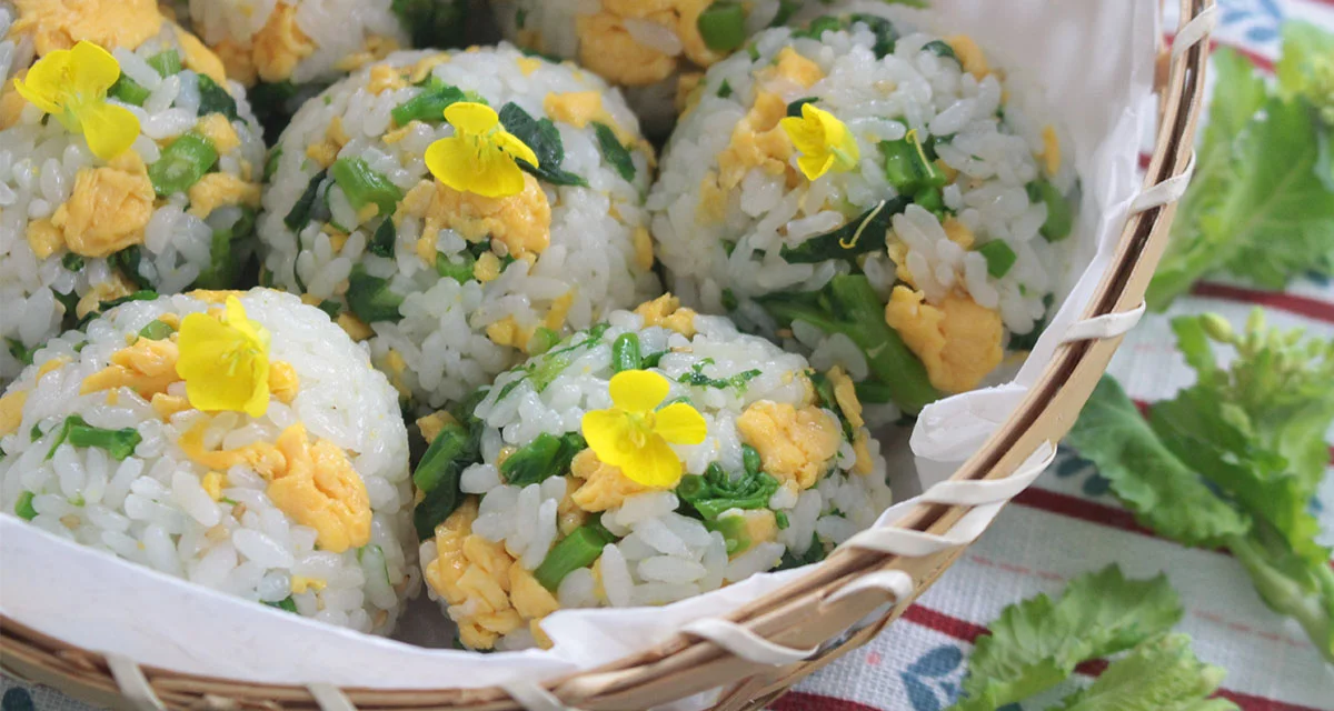 春を感じる菜の花おにぎり