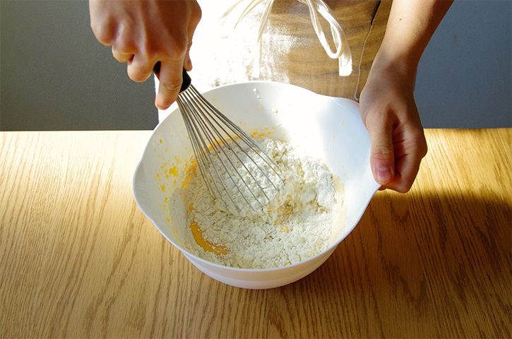 ホットケーキミックスを加えて