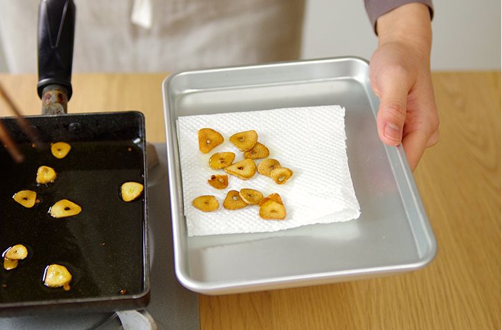 薄切りにしたにんにく