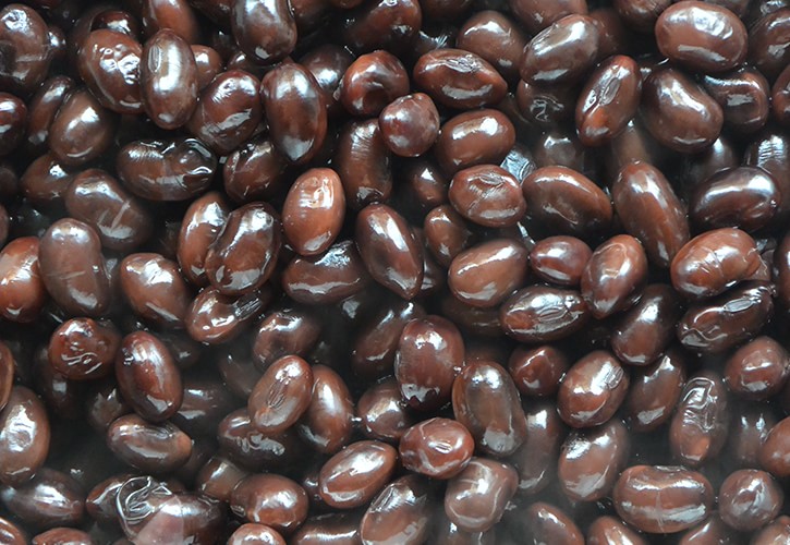 炊き上がった豆