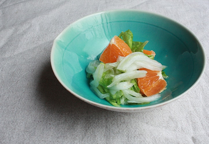 みかんと白菜のコールスロー盛り付け