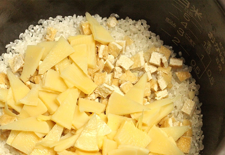 めんつゆたけのこご飯レシピ