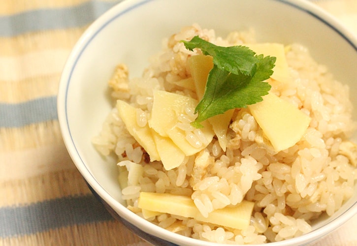 めんつゆで作るたけのこの混ぜご飯