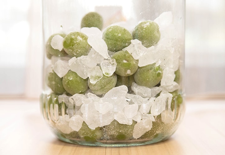 青梅と氷砂糖を瓶に入れた後は冷暗所に保存