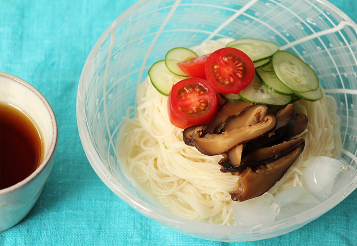 素麺としいたけの含め煮