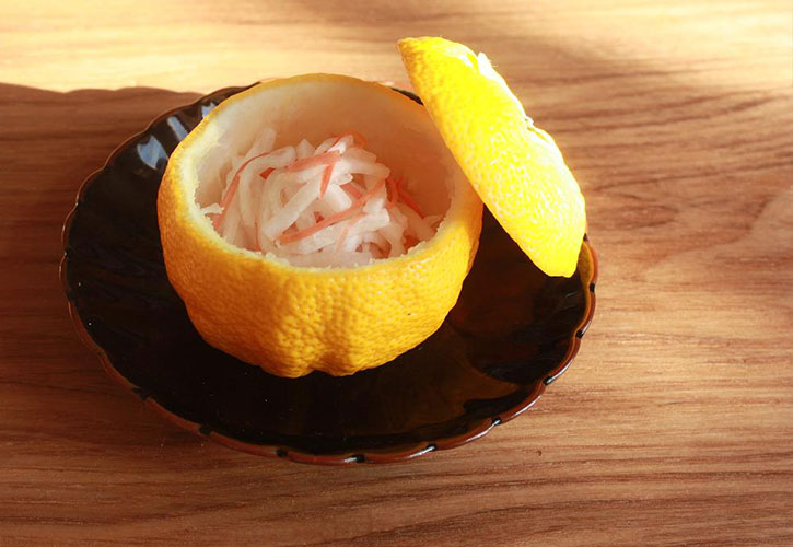 紅白なますを柚子でアレンジ