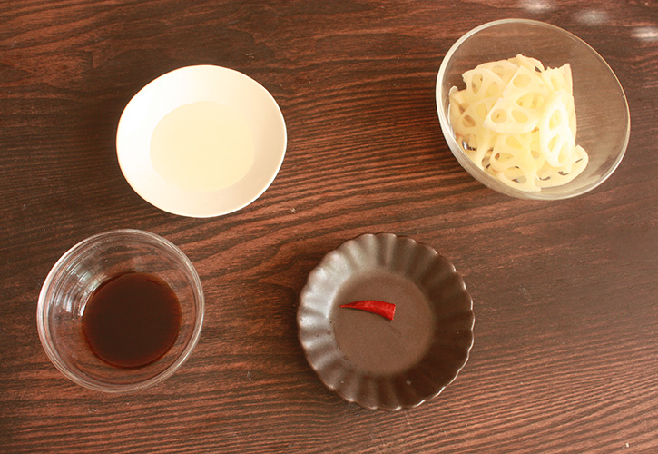 れんこんきんぴらの材料