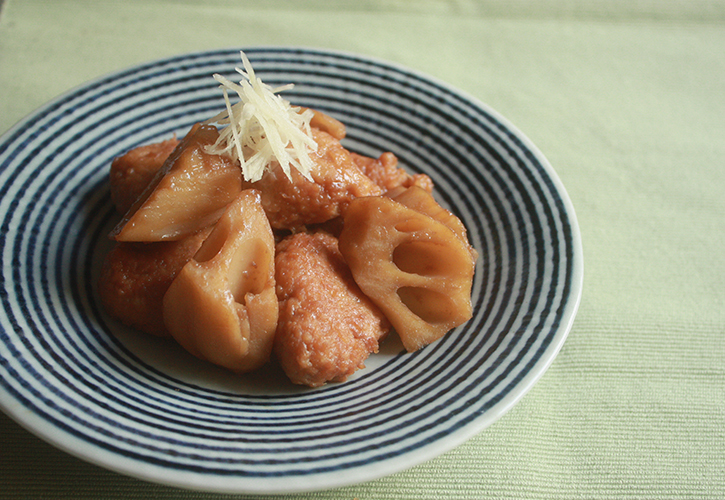 れんこんとつくねの照り煮