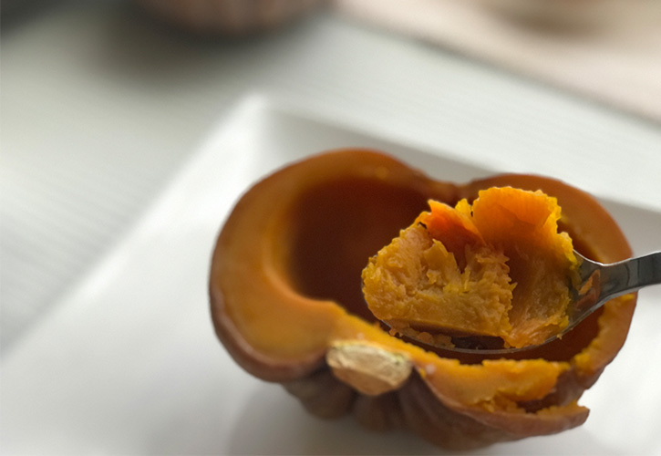 かぼちゃ丸ごと加熱