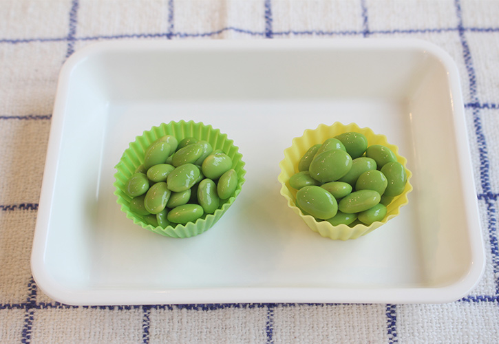 枝豆カップに入れて保存が便利