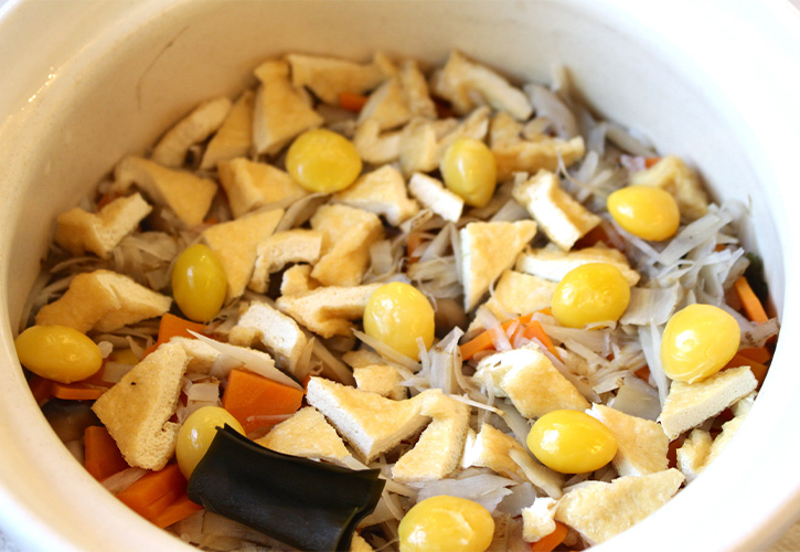 吹き寄せご飯炊き上がり