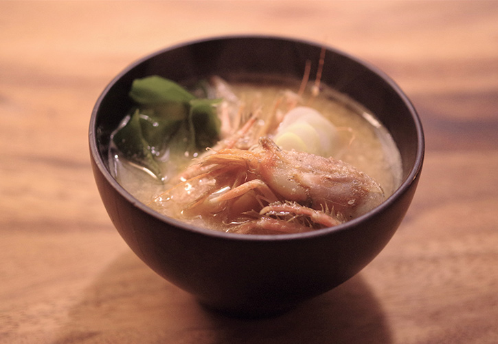 モサエビ味噌汁
