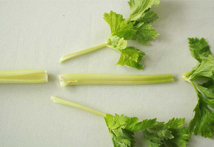 セロリ切り分け